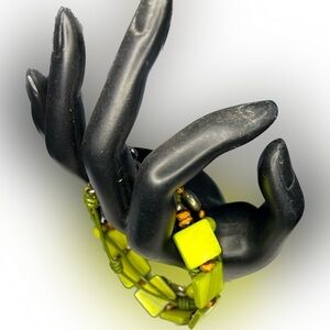 Retired Silpada Green Mother Of Pearl 3-strand Bracelet